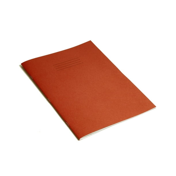 Rhino Exercise Book 8mm ruled lines with margin Pack of 10 A4 Orange Cover 64 page
